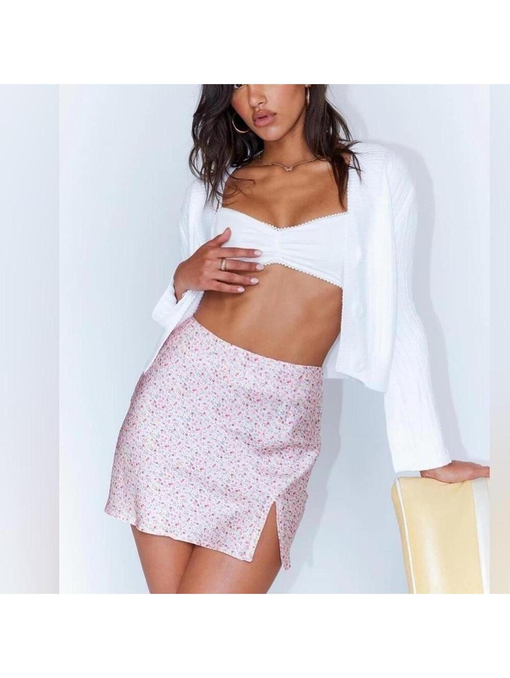Princess Polly Edge of Paradise Satin Mini Skirt